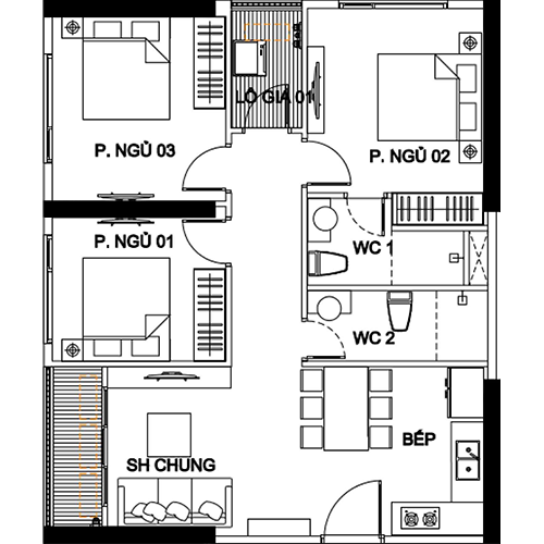 Cho thuê căn hộ 3 phòng ngủ toà S2.10 phân khu Sapphire 2 Vinhomes Ocean Park